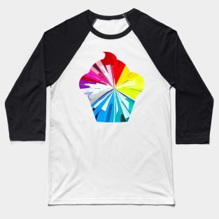 Rainbow Colour Wheel Cupcake Baseball T-Shirt